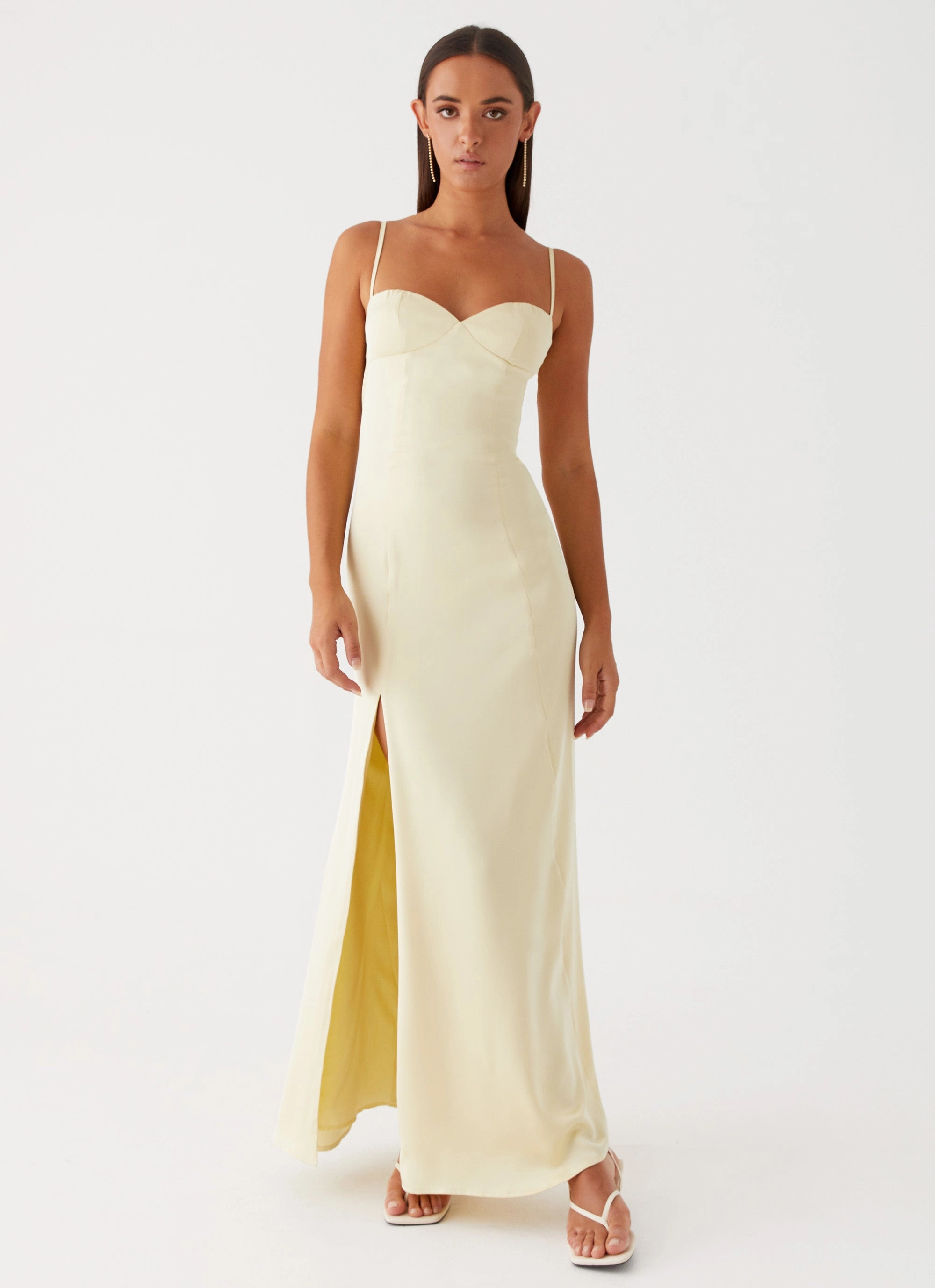 Chic Rhythm Elegant Fit Miss Bloom Maxi Dress - Lemon