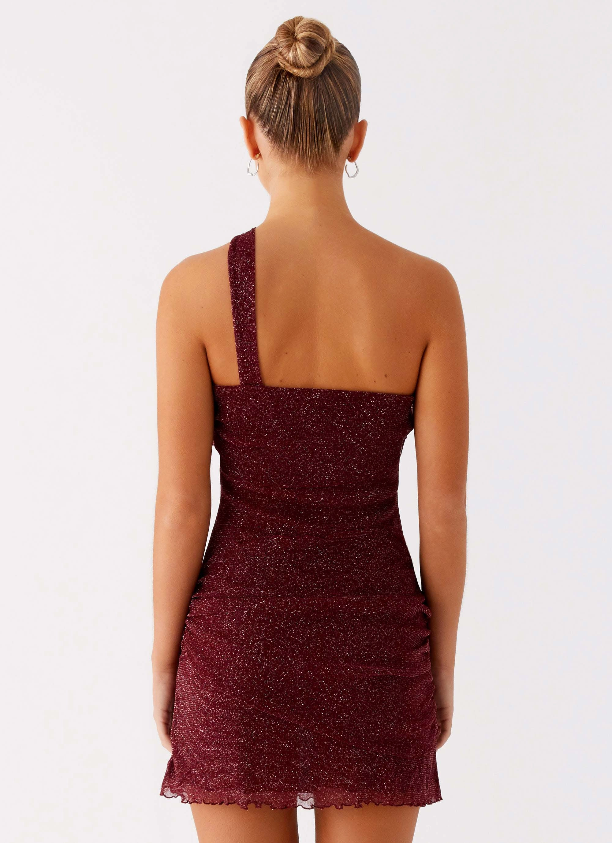 Smart Fashion Refined Feel Misty Mesh Mini Dress - Maroon