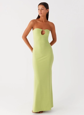 Cut-Out-Detail MoistureWickingTechnology Moara Cut Out Maxi Dress - Lime Green