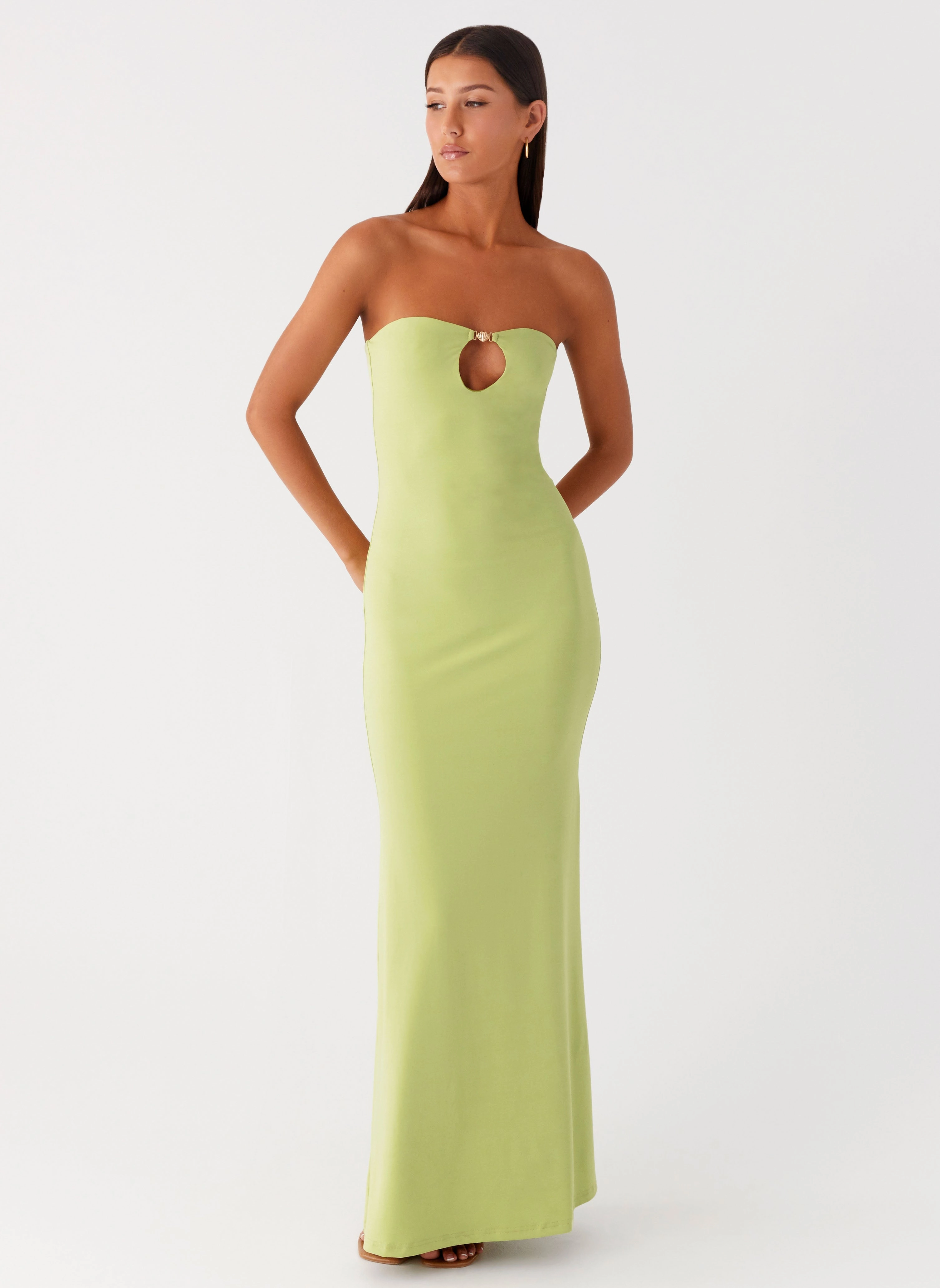 Cut-Out-Detail MoistureWickingTechnology Moara Cut Out Maxi Dress - Lime Green