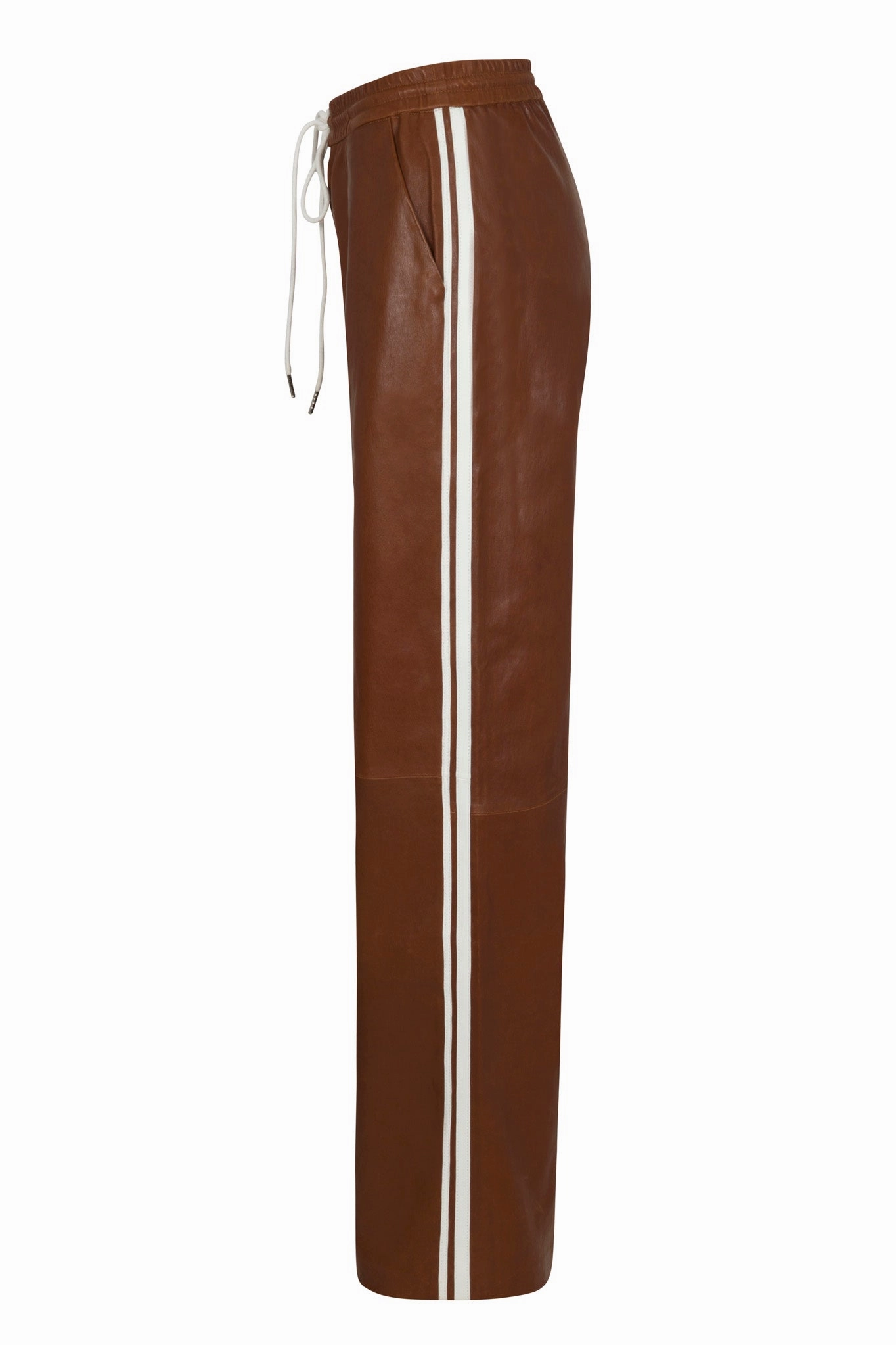 Acorn Leather Baggy Athletic Pants Layered Protection