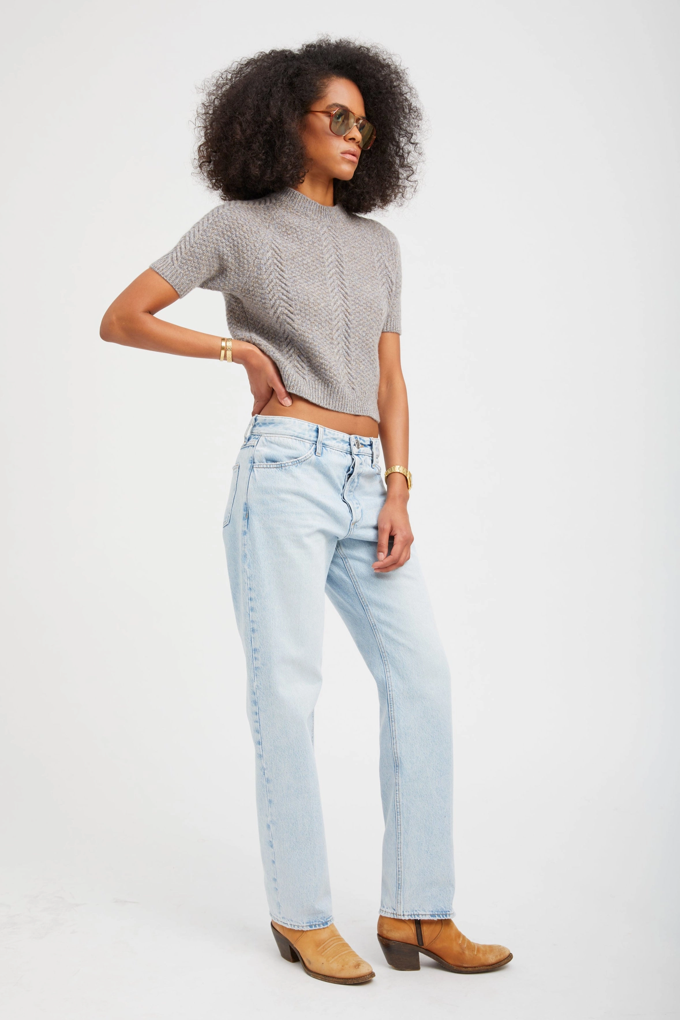 Mid Rise Farah Slim Boyfriend Denim