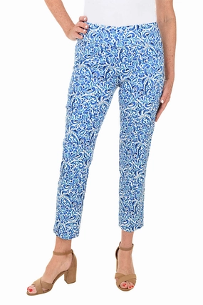 Shape Flex Petite Floral Nebulas Pull-On Ankle Pant