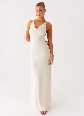 Dahliana Maxi Dress - Off White Romantic Vibes