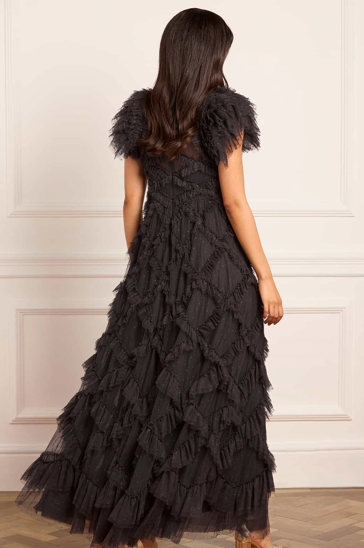 Comfortable Design Genevieve Ruffle Gown
