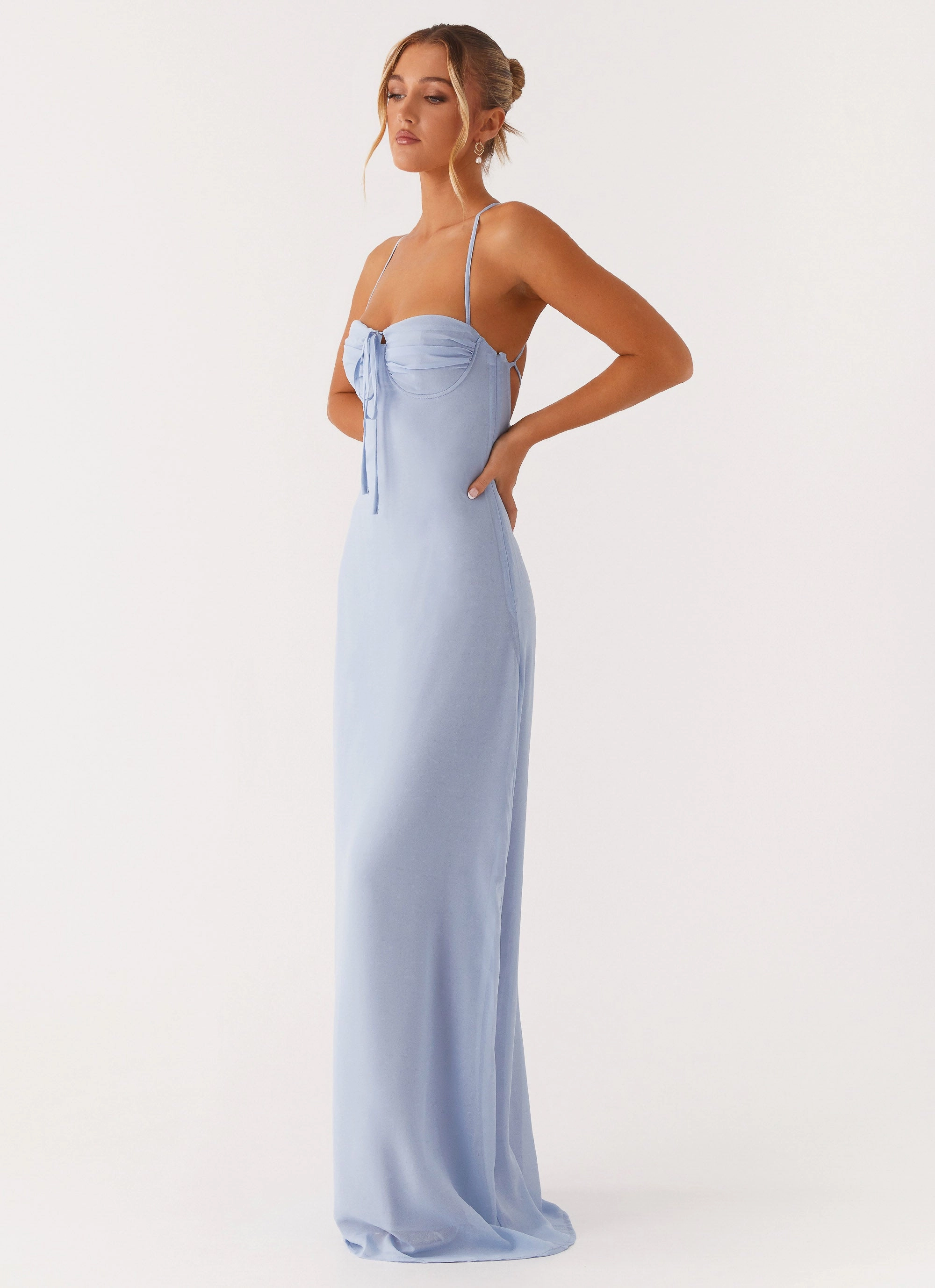 Aveline Bustier Maxi Dress - Blue Evening Look
