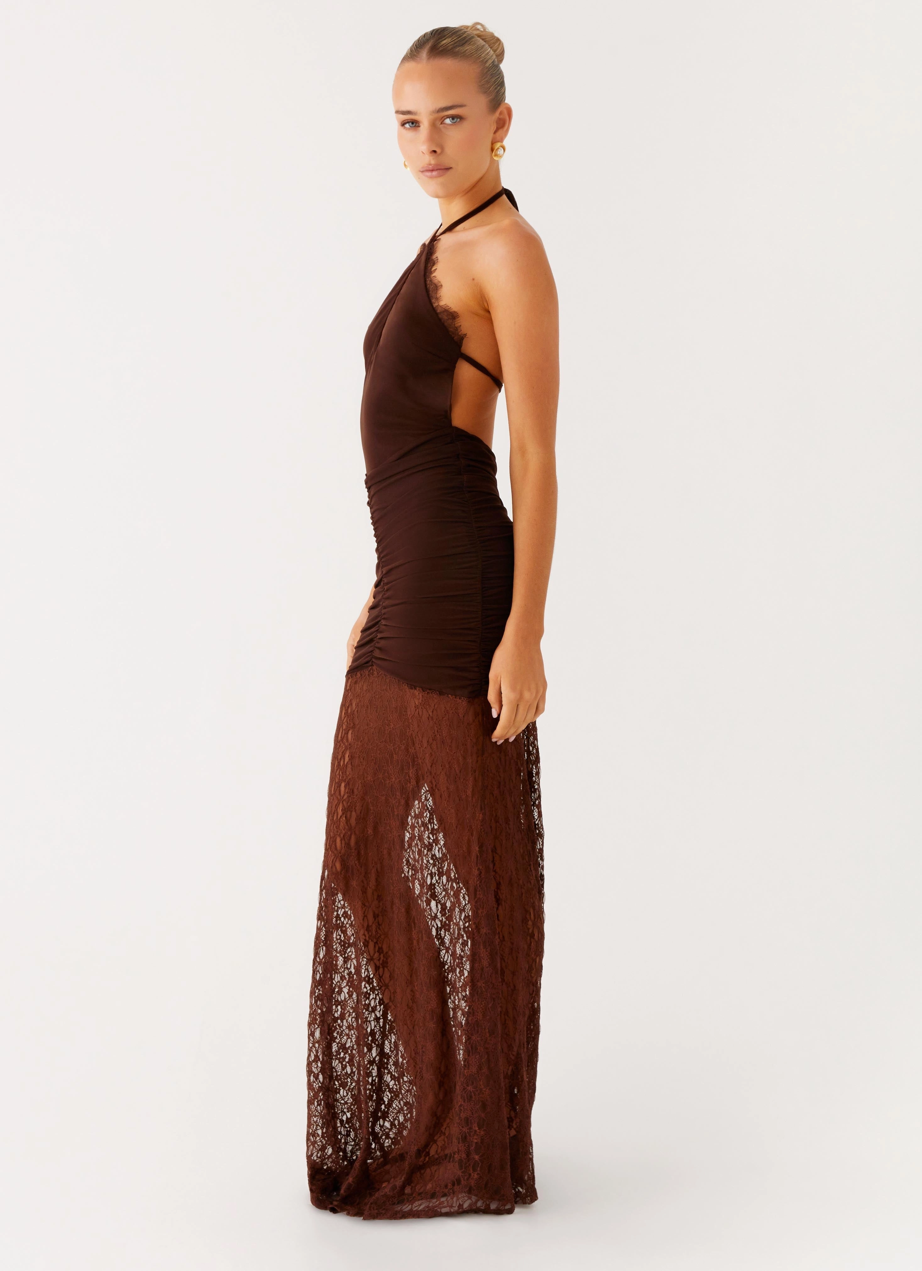 Occasion Wear Somber Maxi Dress - Chocolate