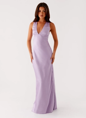 Fluid Shape Mature Glam Brody Maxi Dress - Lilac