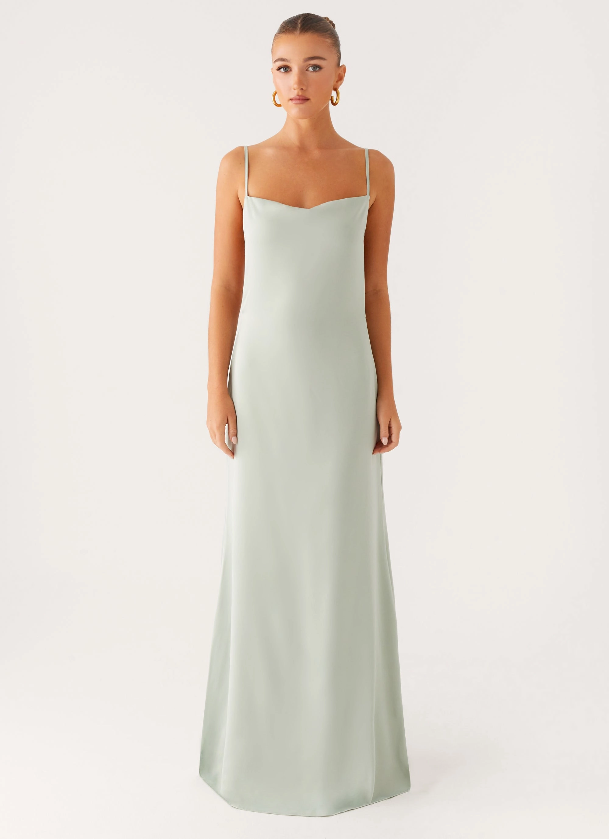 Gemstone-Detail Yves Maxi Dress - Mint