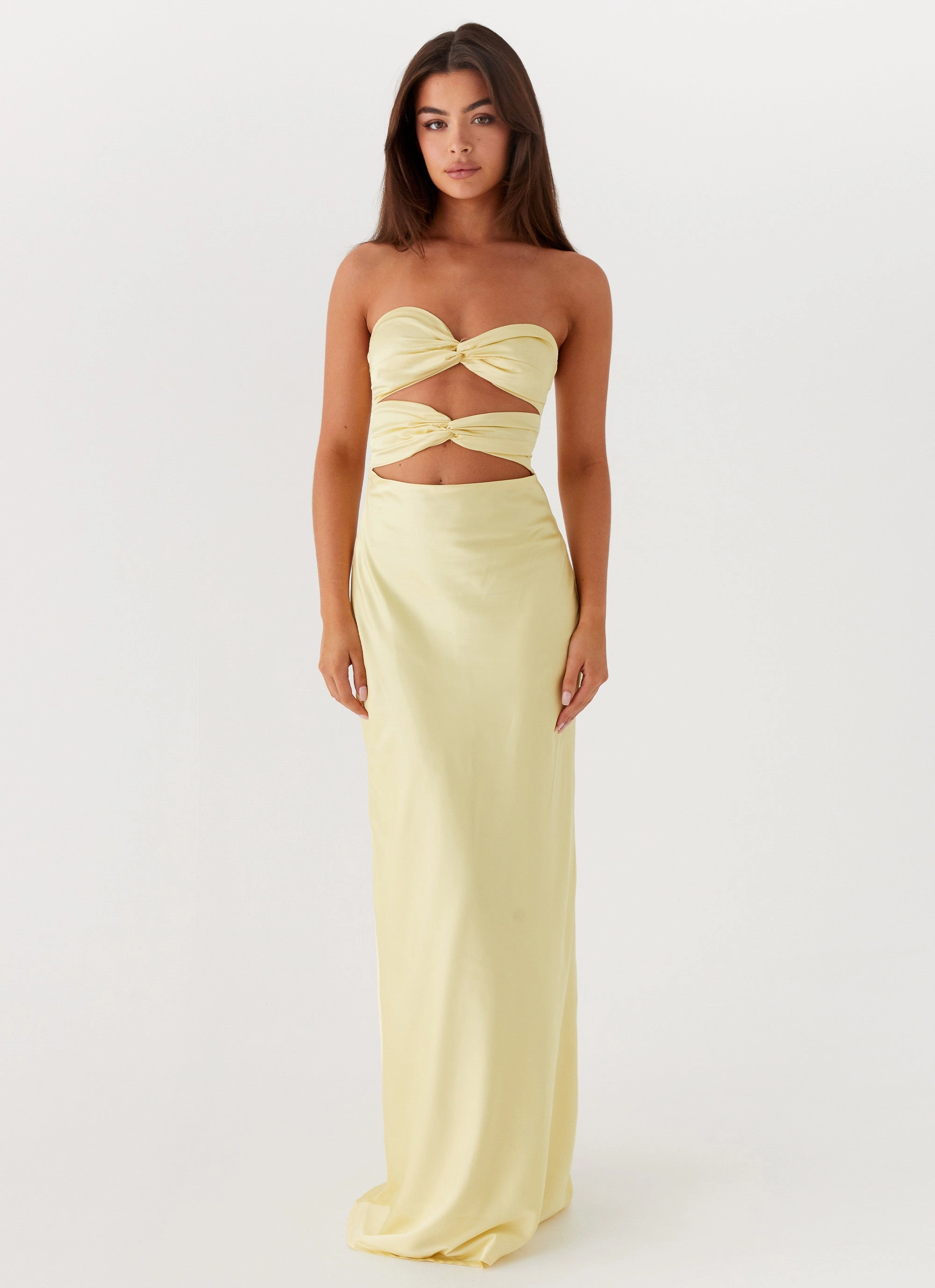 Tianna Strapless Maxi Dress - Yellow All Gender Neutral-Shade