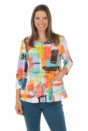 Comfortable Fabric WrinkleFree Structure Modernist Slub Knit Single Pocket Top