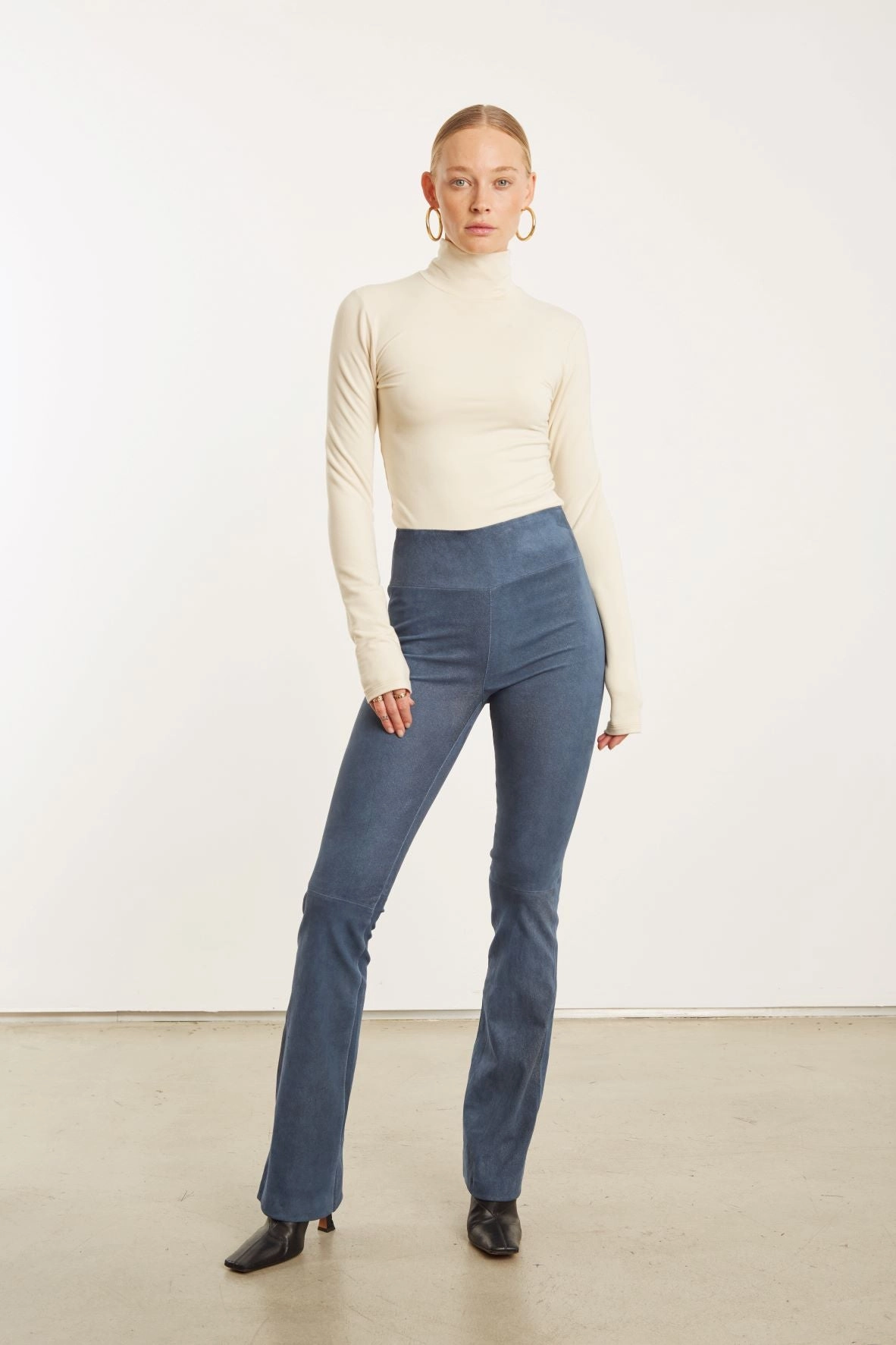 Reinforced Stitching Durable Reinforced Elbow Patches Ecru City Long Sleeve Turtleneck