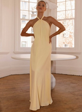 Golden Child Linen Maxi Dress - Yellow Cool Motion