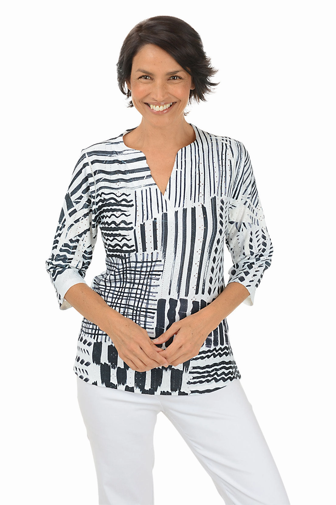 Bold Lines High-Low Eyelet Top LowProfileSeams