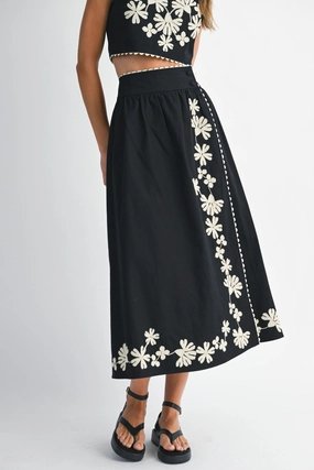 ELLIE WRAP MIDI SKIRT Casual Edge Relaxed Vibe