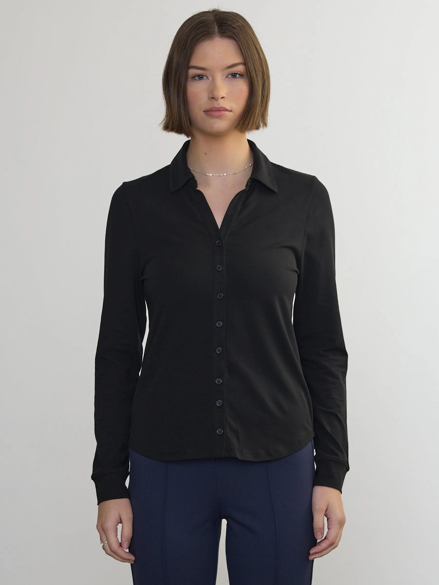 Structured Shoulder STRETCH PIMA LONG SLEEVE SHIRT