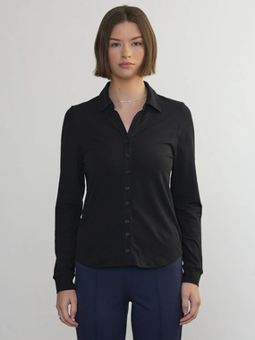 STRETCH PIMA LONG SLEEVE SHIRT LightReflectiveTrim PuckerFree Surface