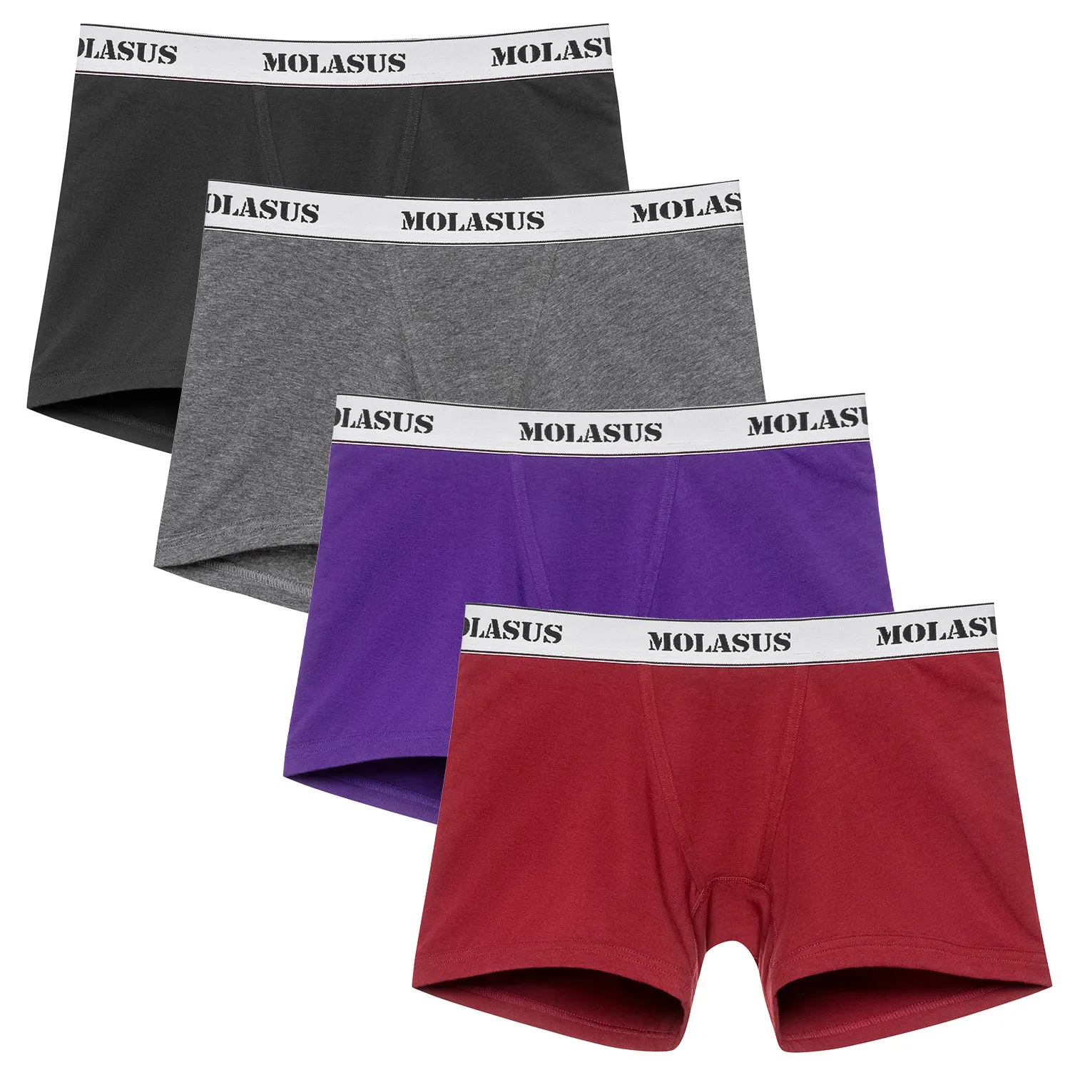 Molasus 4.5" Inseam Womens Cotton Boxer Briefs Underwear Boy Shorts Panties