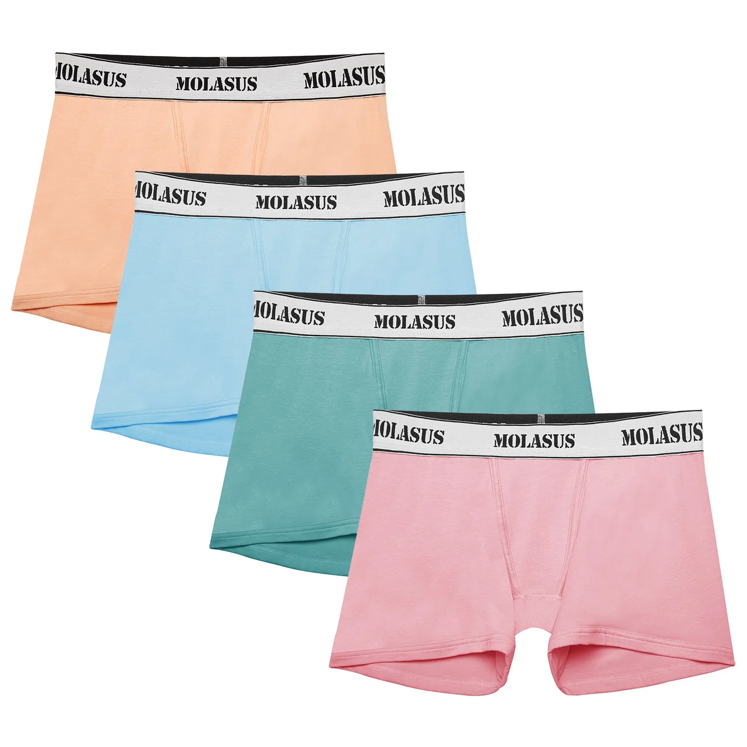 Molasus 4.5" Inseam Womens Cotton Boxer Briefs Underwear Boy Shorts Panties