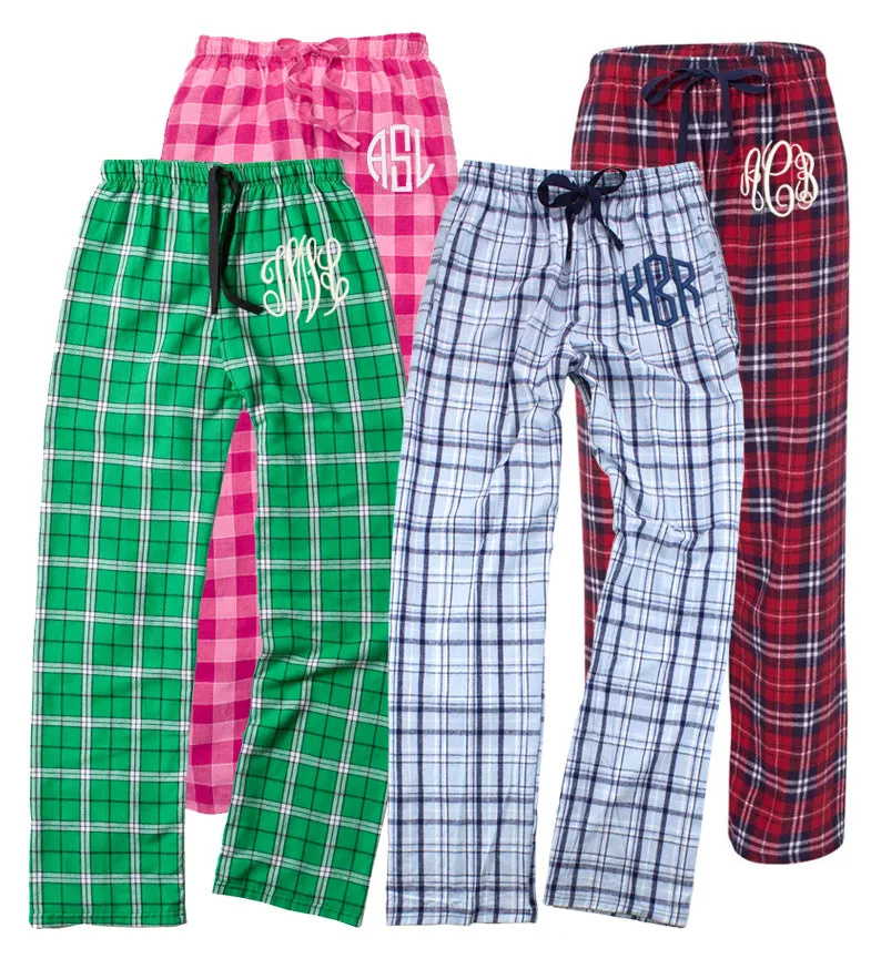 Monogrammed Flannel Pajama Pants