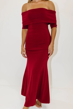 Monroe Half Sleeve Maxi Dress in Red - Bump Friendly Petite Chic Dainty Finish
