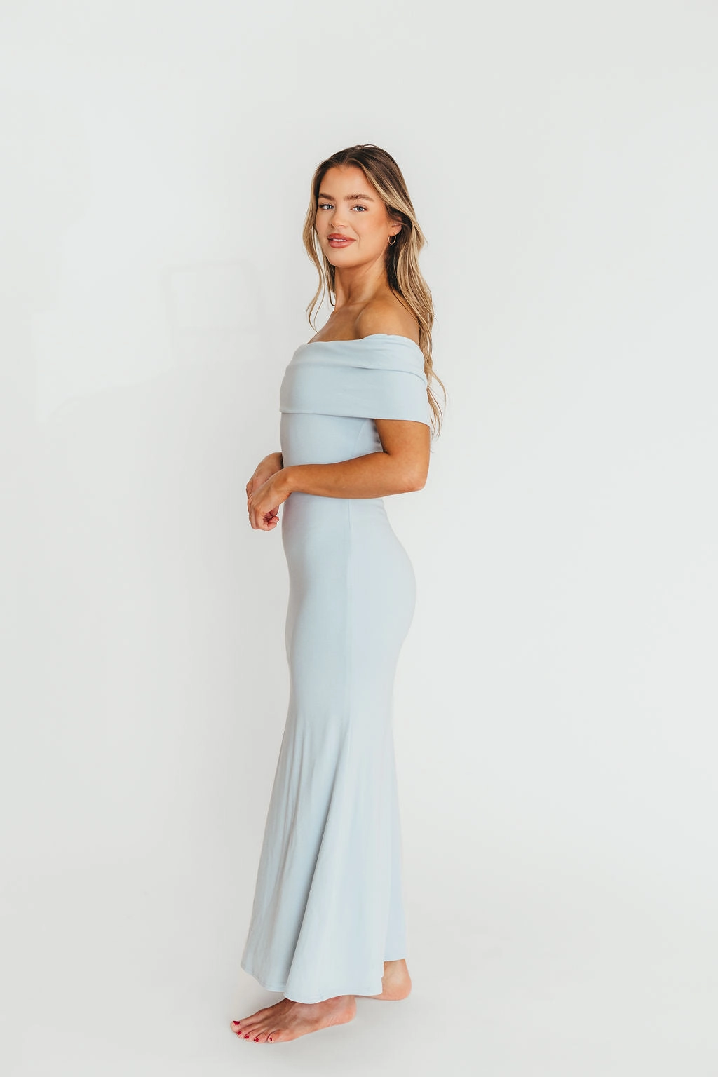 Travel-Pack Monroe Maxi Dress in Blue - Bump Friendly