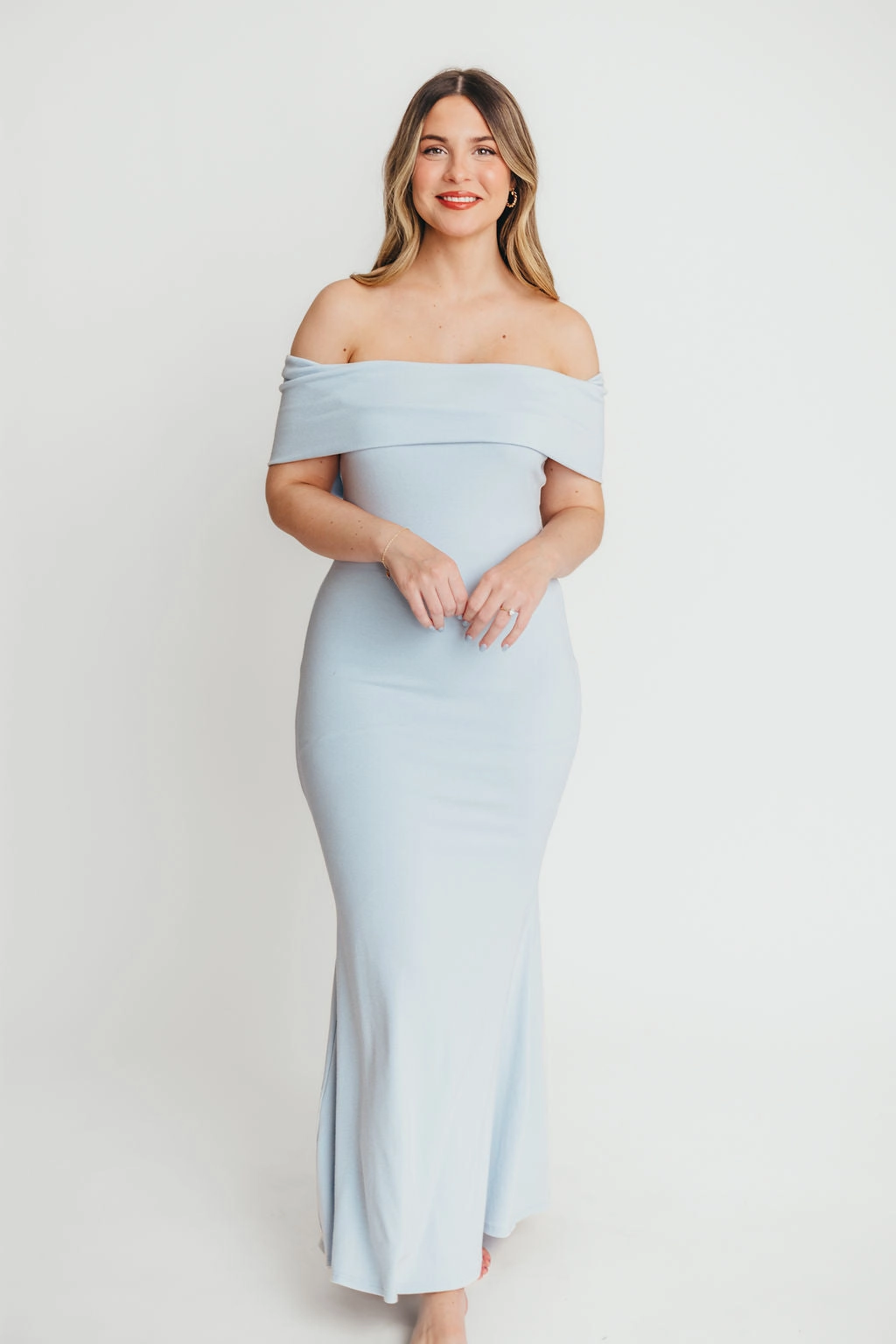 Monroe Maxi Dress in Blue - Bump Friendly Luxe Comfort