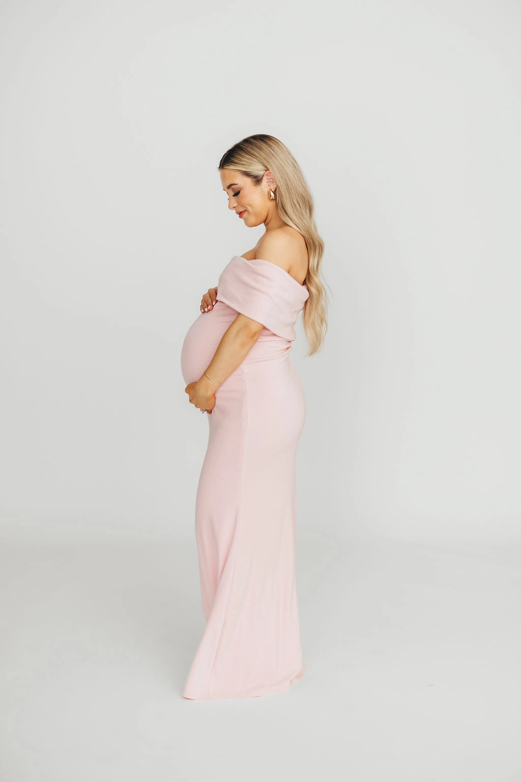 Relax Tones Monroe Maxi Dress in Dusty Pink - Bump Friendly
