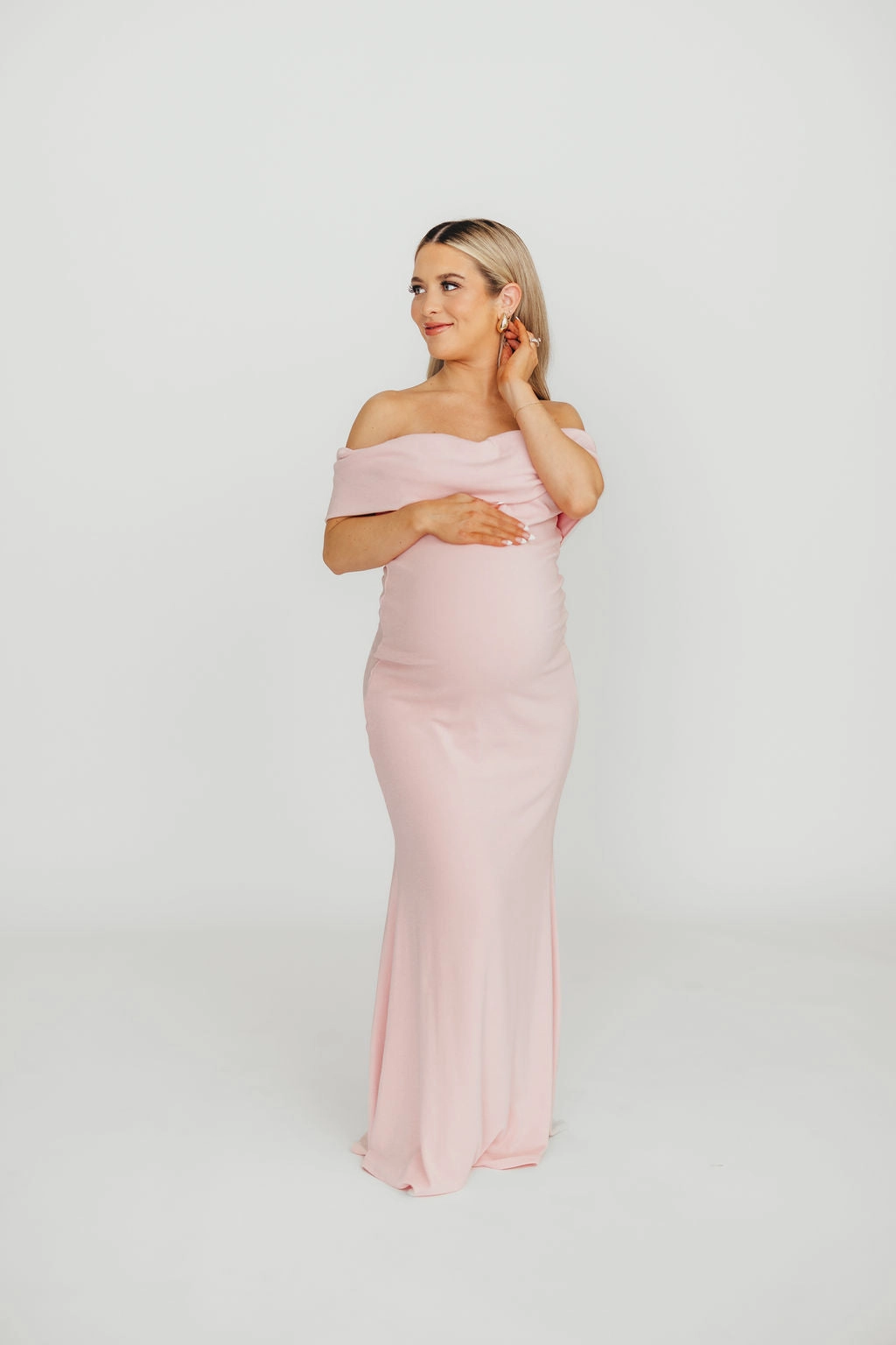 Daily Movement Fashionable Layer Monroe Maxi Dress in Dusty Pink - Bump Friendly