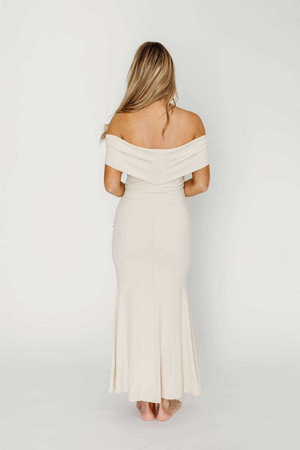 All Fitwear Adjustable Straps Monroe Maxi Dress in Ivory - Bump Friendly