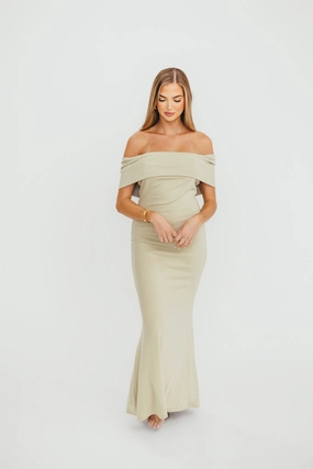 Monroe Maxi Dress in Sage - Bump Friendly Villa Mood Soft color
