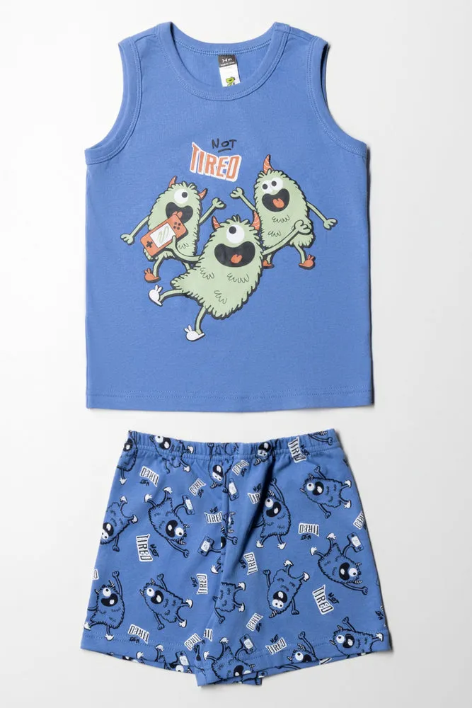 Monster Pj Set Blue