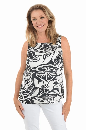 ReinforcedArmholes OdorResistant Technology Monstera Leaf Sleeveless Blouse