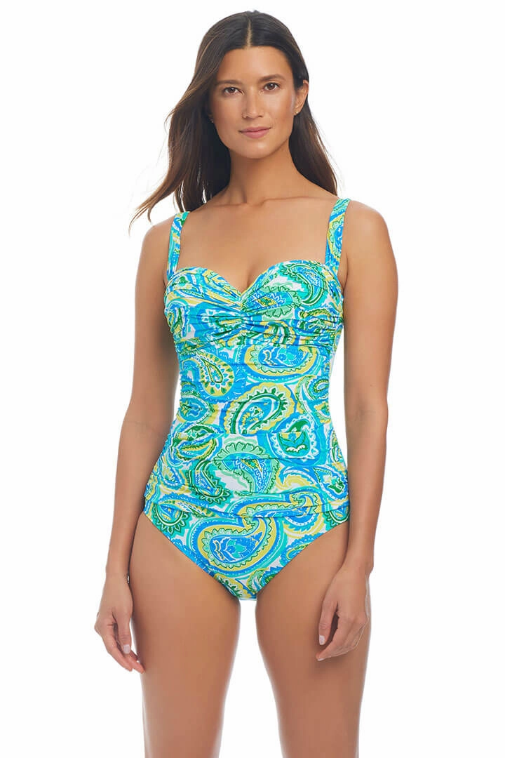 More Is More Shirred Maillot Swimsuit NonIrritatingTags Resilient Fabric Blend