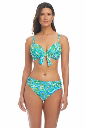 FlexibleKnit More Is More Tie-Front Bandeau Bikini Top