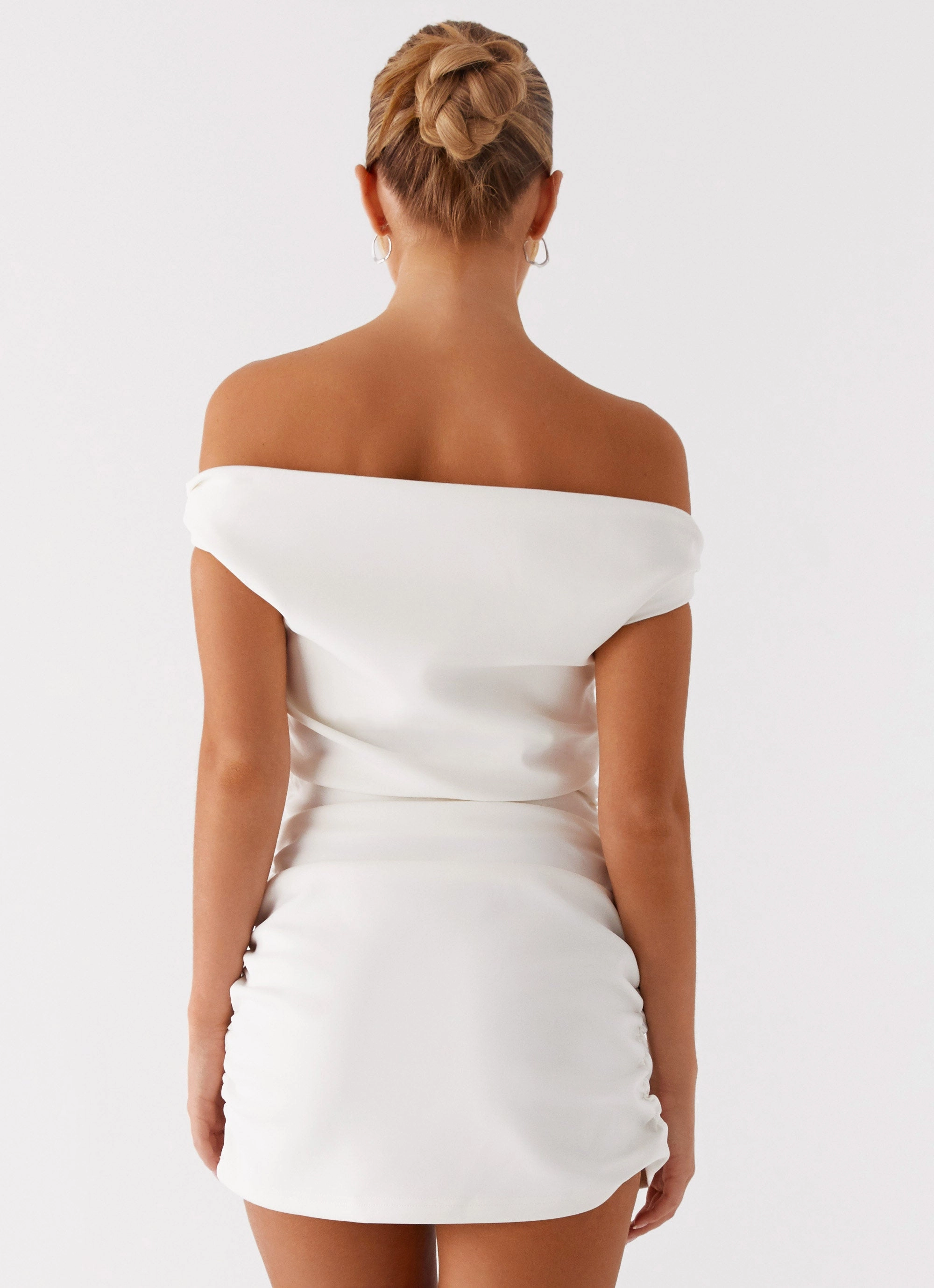 Morgan Off Shoulder Mini Dress - Ivory Understated Elegance