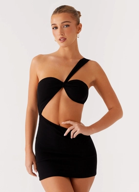 Flowy Cut Fresh Glow Morocco Mini Dress - Black
