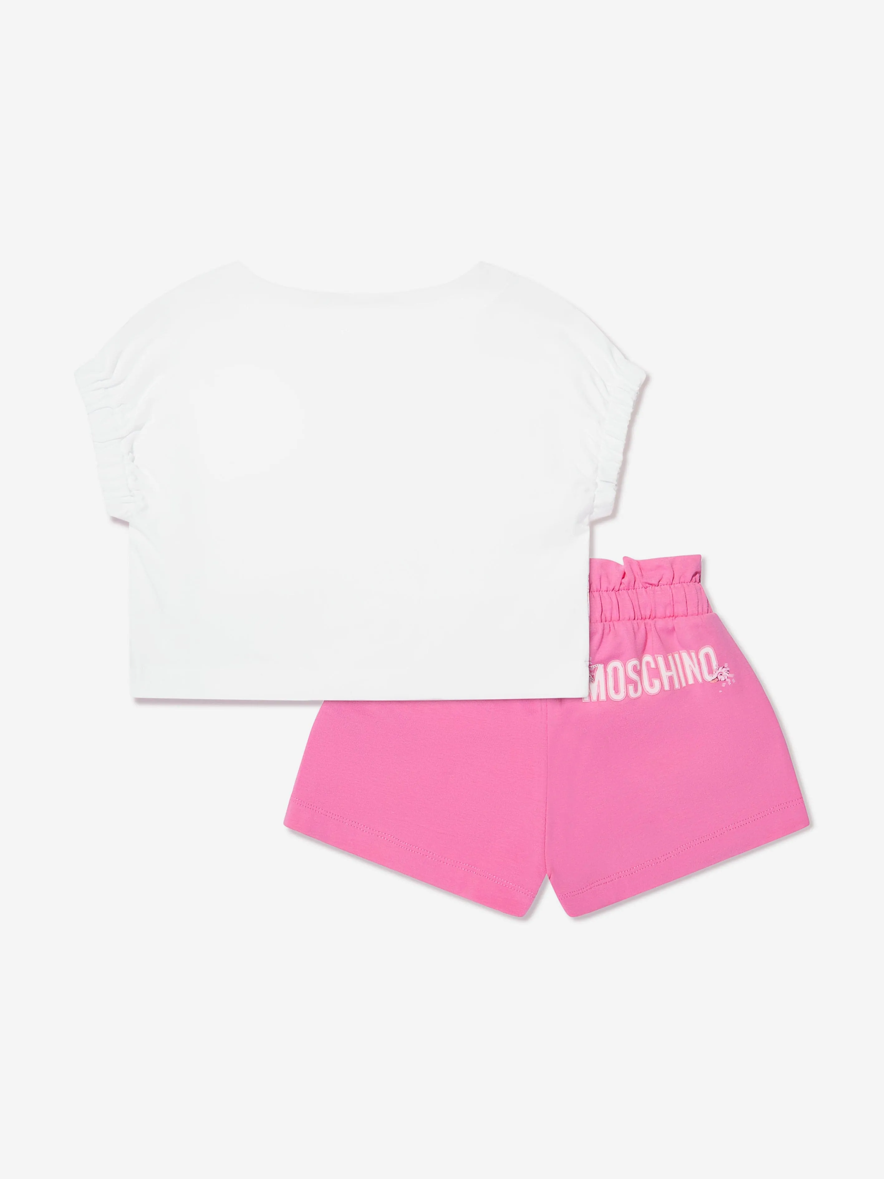 Moschino Girls T-Shirt And Shorts Set in White
