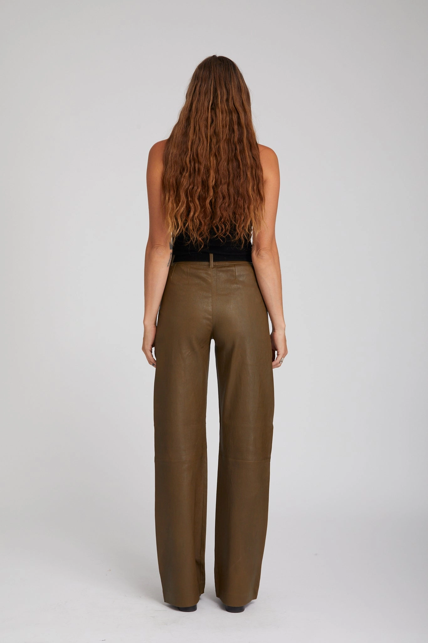 Moss Leather Straight Leg Trousers Flattering Comfort