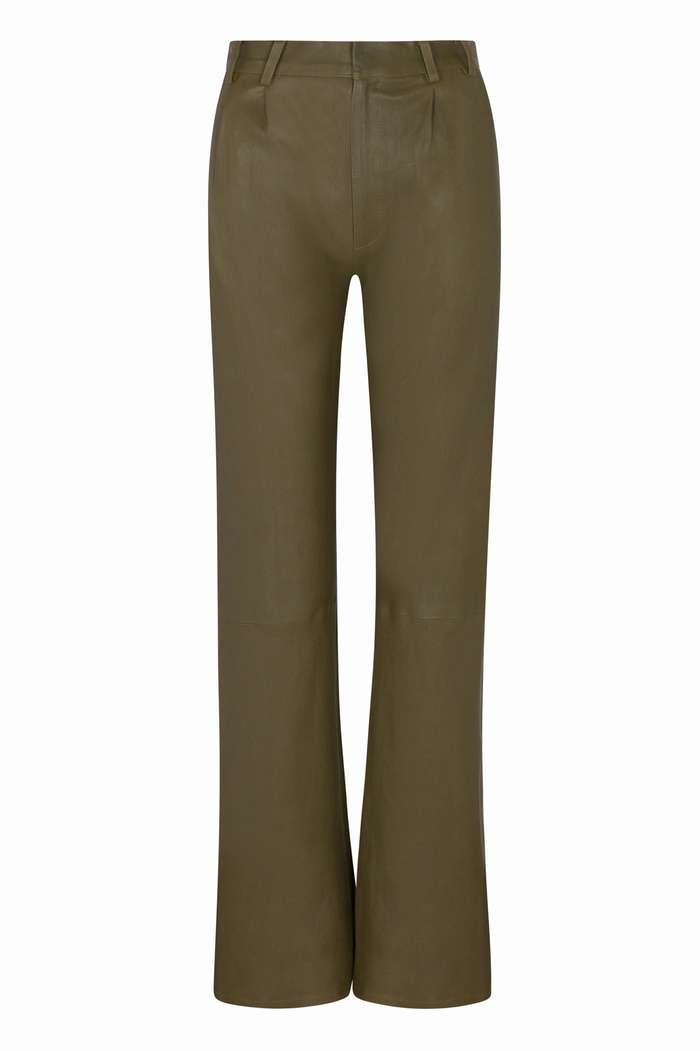 Moss Leather Straight Leg Trousers QuickReleaseClosures