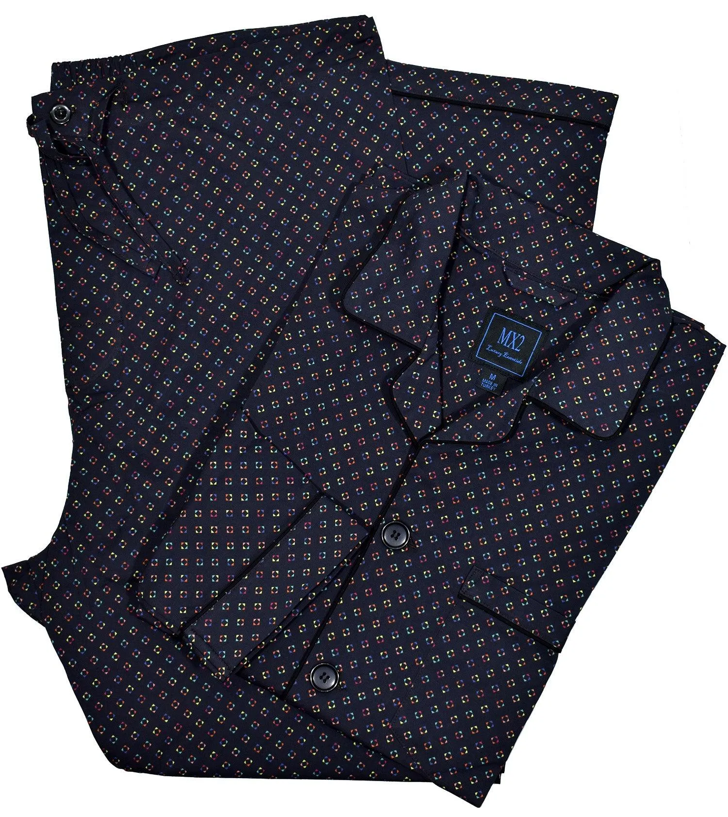 MP004 Black Multi Neat Pajama