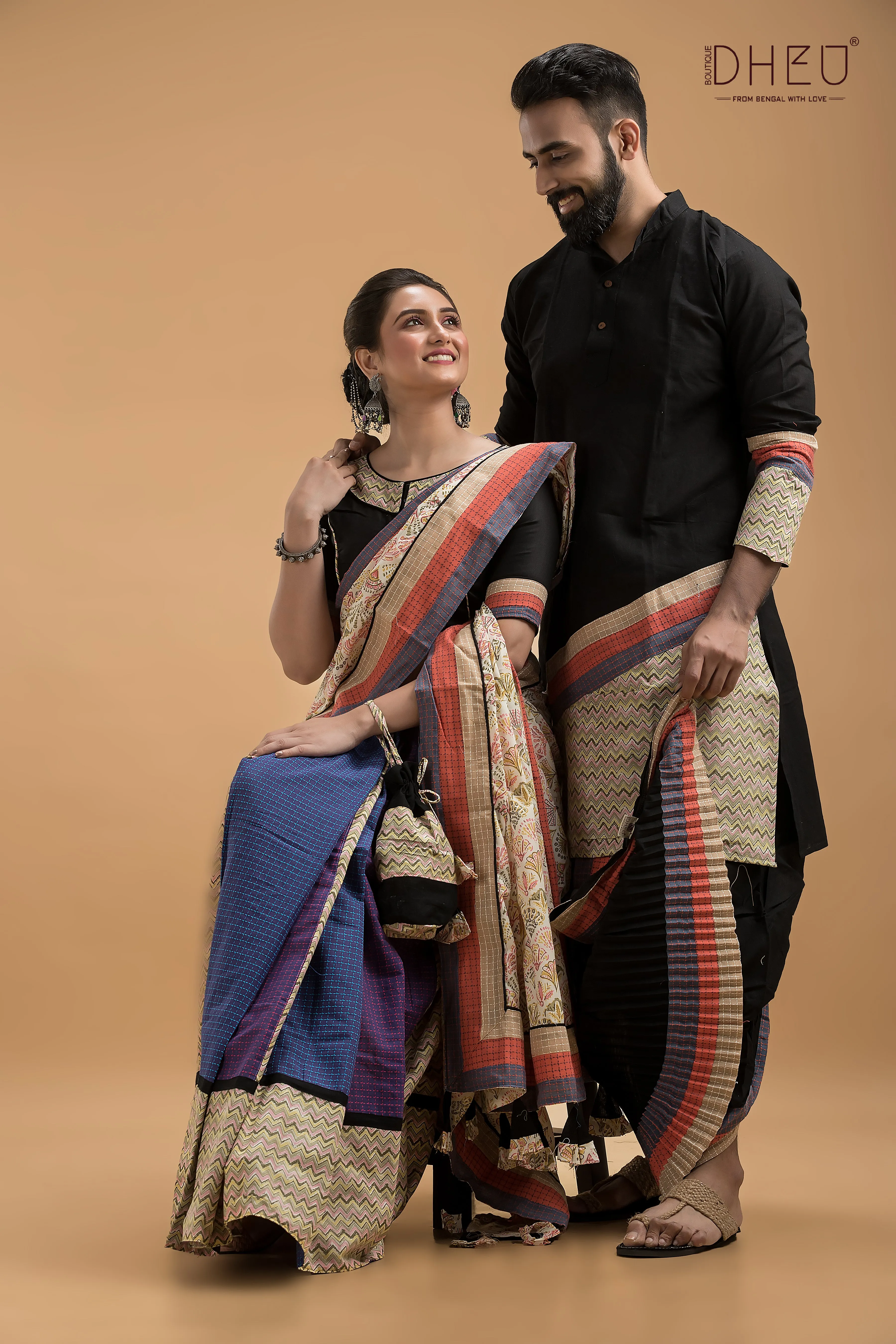 Mr. & Mrs. Chowdhury-Designer Mekhela Couple Set
