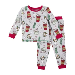 Mud Pie Kids Peppermint Mocha Hot Cocoa Candy Print Christmas Boys Pajamas