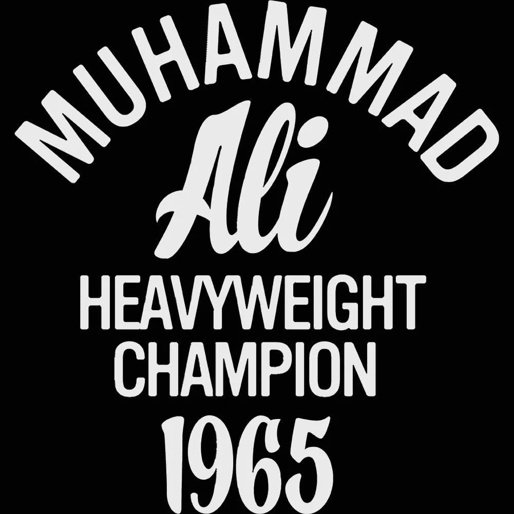 Muhammad Ali Heavyweight Champion '65 Front & Back Print Adult Black Short Sleeve T Shirt Graphic Tees