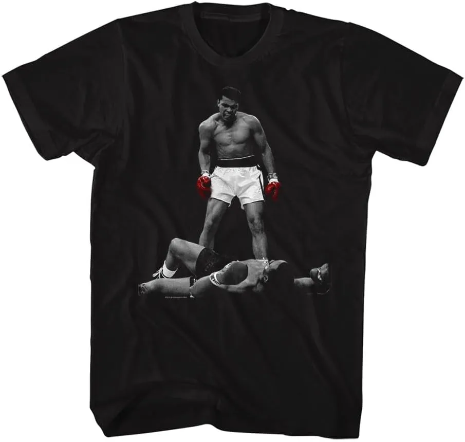 Muhammad Ali Heavyweight Champion '65 Front & Back Print Adult Black Short Sleeve T Shirt Graphic Tees