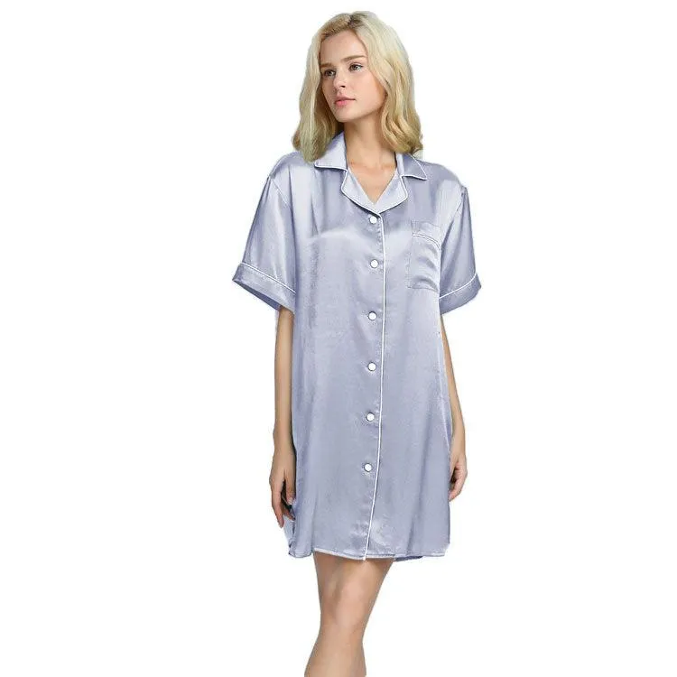 Mulberry Women Silk Nightgown Silk Sleep Shirt