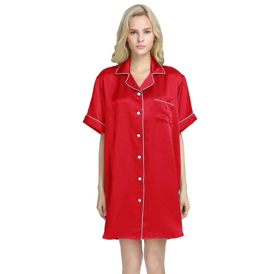Mulberry Women Silk Nightgown Silk Sleep Shirt