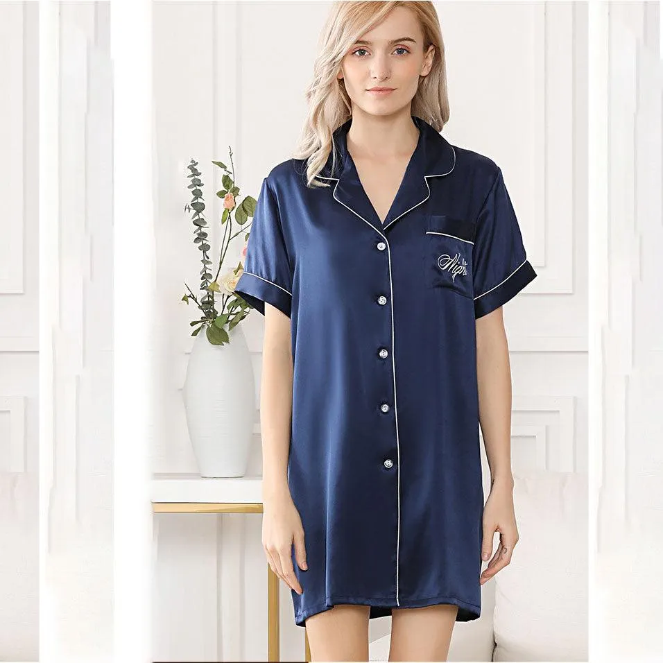 Mulberry Women Silk Nightgown Silk Sleep Shirt