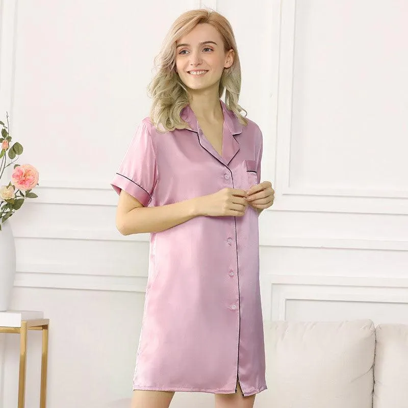 Mulberry Women Silk Nightgown Silk Sleep Shirt