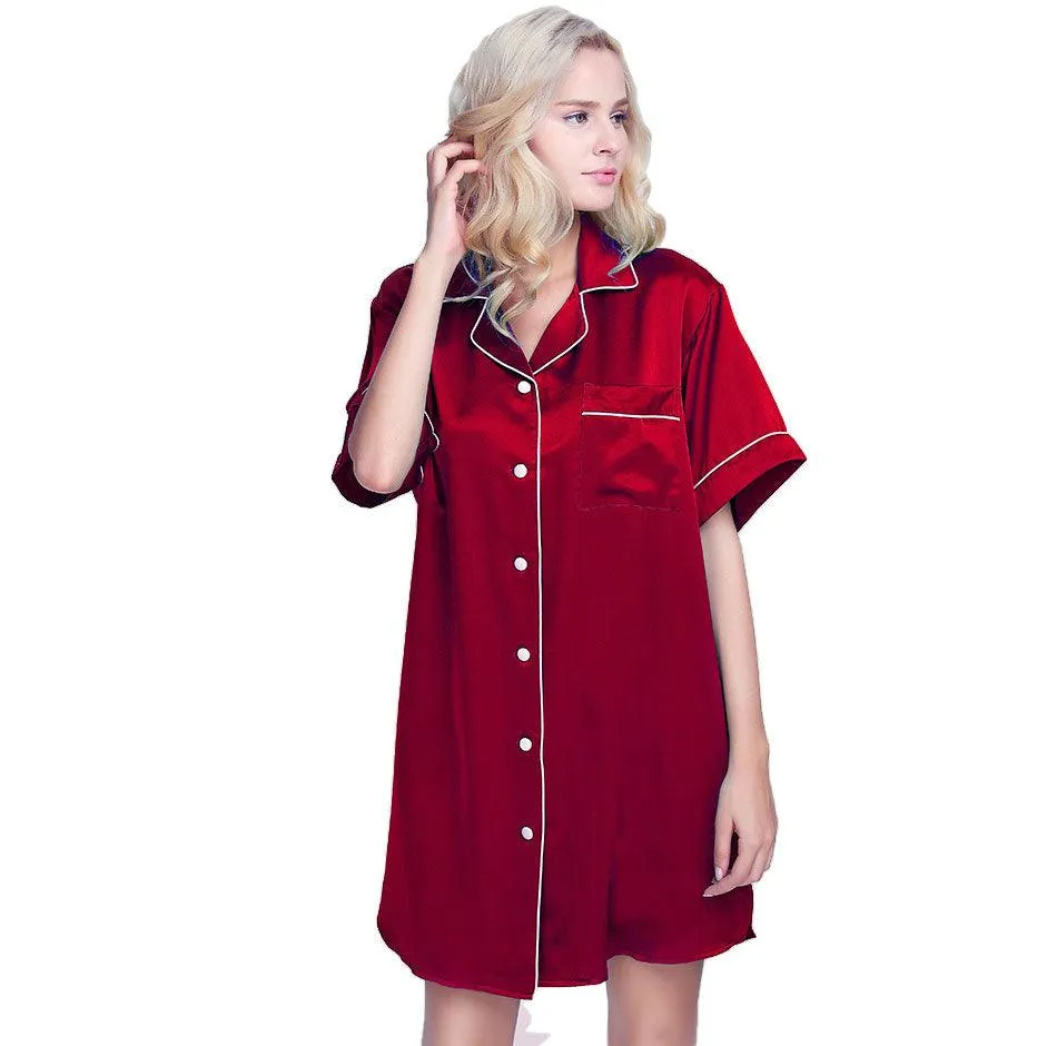 Mulberry Women Silk Nightgown Silk Sleep Shirt